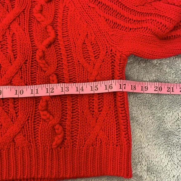 HARPER Chunky Cable Kit Cropped Sweater Red Size S - Picture 6 of 10
